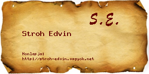 Stroh Edvin névjegykártya
